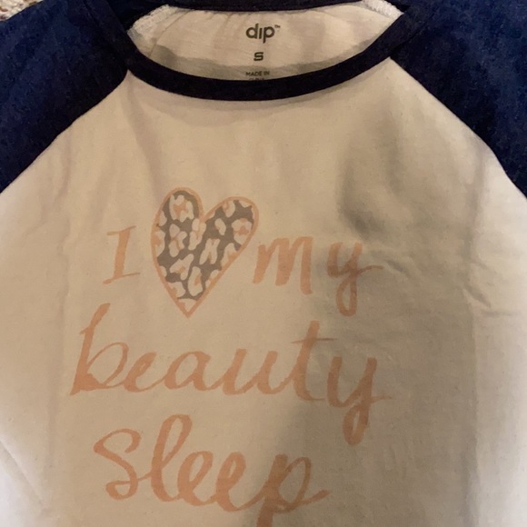 BNWOT Dip brand super soft raglan style sleep tee women’s size small - Picture 2 of 2